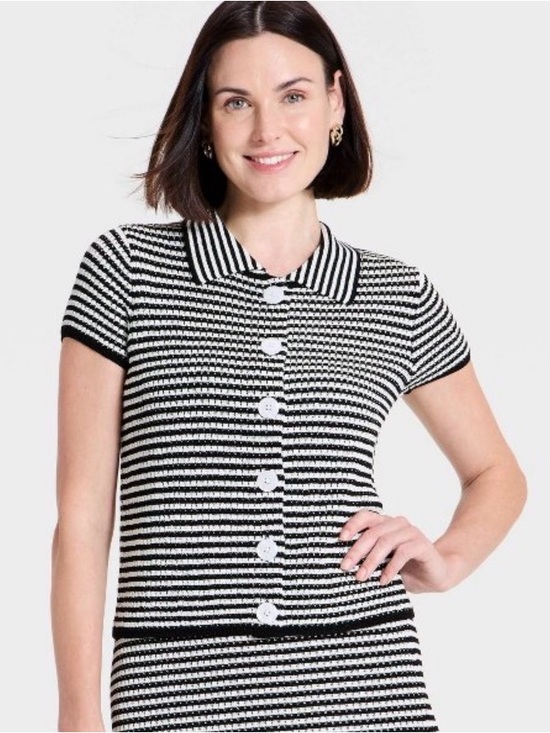 a new day Tops - NWT A New Day Black Striped Button-Down Top